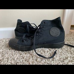All black High top Converse